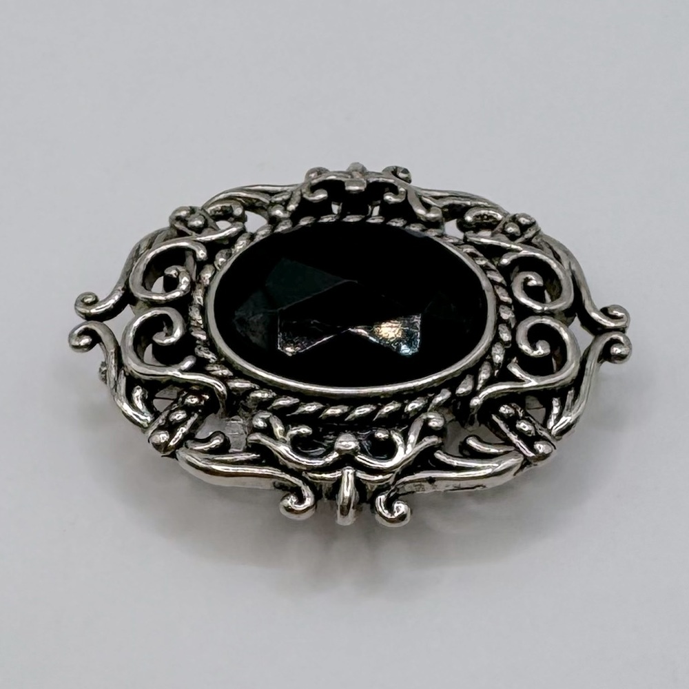 VINTAGE Black Rhinestone Baroque Button Cover - Picture 6 of 15